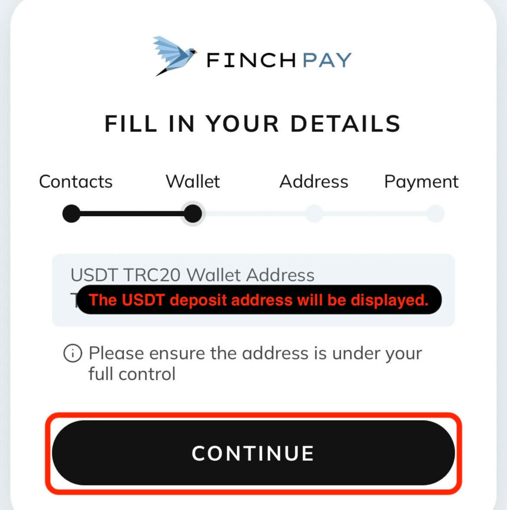 BitradeX USDT deposit address