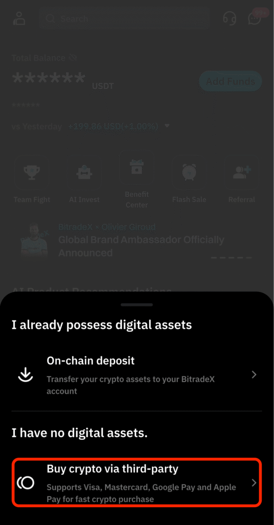 Buy Crypto via Third-Party