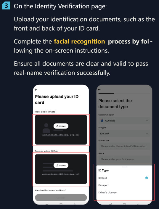 You will be directed to the identity verification page to upload your ID