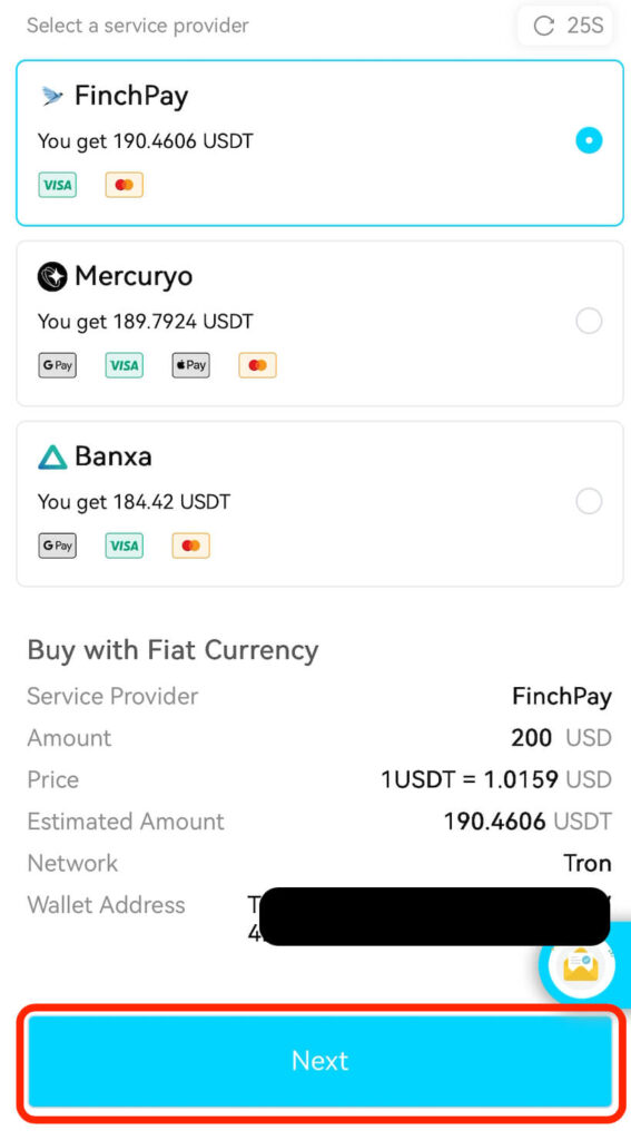 scroll down on the same screen and tap "NEXT".