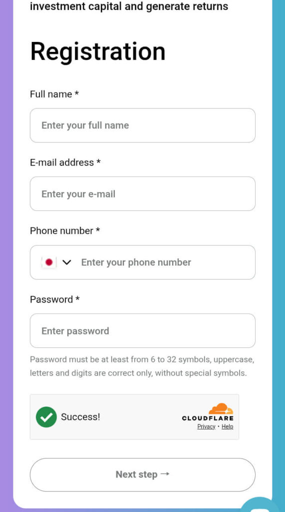The required fields